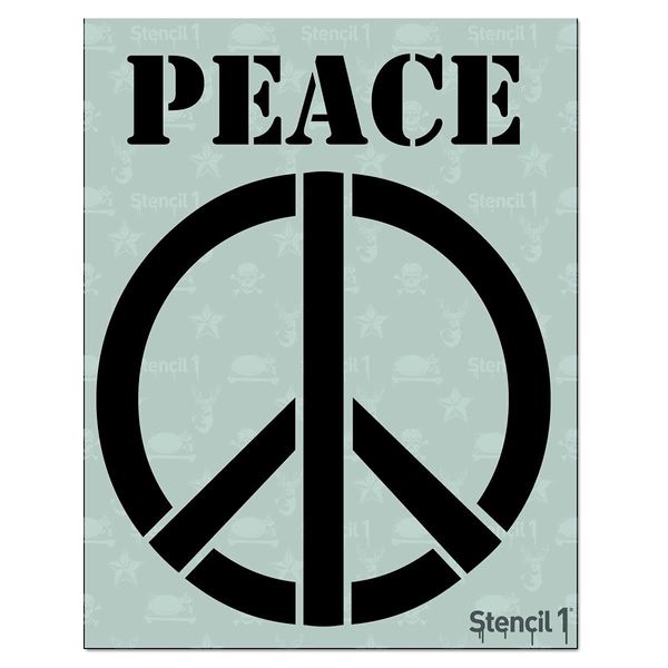 Stencil1 Peace Sign Stencil Durable Quality Reusable Stencils for Painting - Create Stencil Crafts and Decor - Decor on Walls Fabric & Furniture Recyclable Art Craft - 8.5" x 11"