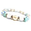 [SION] Natural Stone Power Stone Bracelet, Shell Pearl, Amazonite, Opal, Rubber Stone