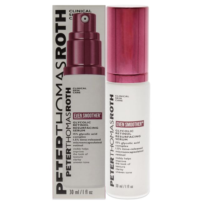 Peter Thomas Roth | Even Smoother Glycolic Retinol Resurfacing Serum | Glycolic Acid Serum with Retinol for Uneven Texture and Tone, 1 fl. oz.