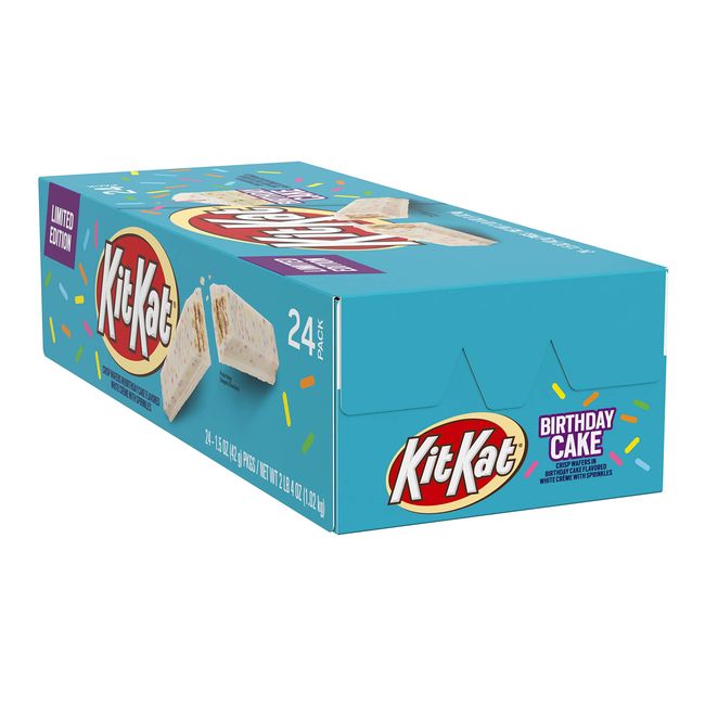 Kit Kat Crisp Wafers in Birthday Cake Flavored White Creme with Sprinkles, 1.5 Ounce (Pack of 24)