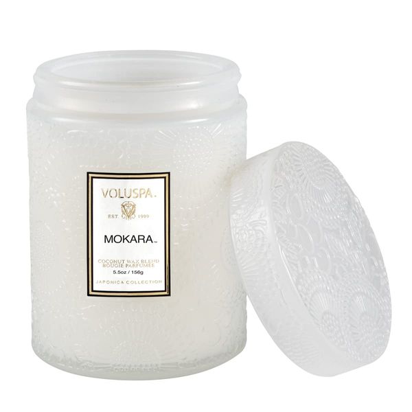 VOLUSPA Japonica Glass Jar Candle, Medium, Mocara