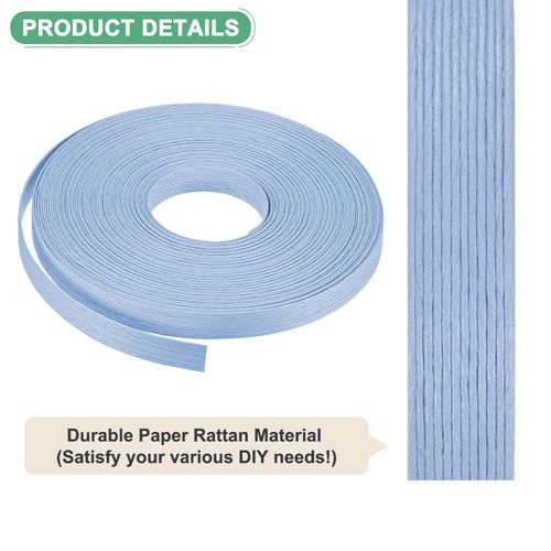 M METERXITY Paper Weaving Cane 12-Ply, 21.8 Yards x 0.47 Inch Paper Rattan Weaving Cane Material for DIY Crafts Making/Home Decoration, Basket Weaving Supplies [Sky Blue]