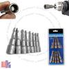 TMZ® 8pc 1/4" Hex Magnetic Nut Driver Socket Set Metric Impact Drill Bits 6 to 13mm Adapter