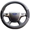 XtremeAuto® Black Leather With BLACK Mesh Grip Steering Wheel Protector Cover - Includes XtremeAuto Sticker