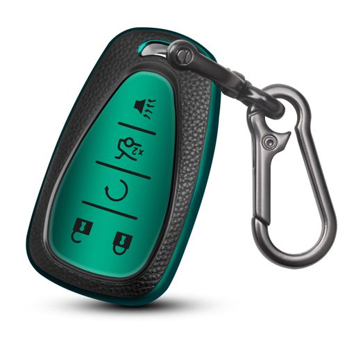 MILD EAST for Chevy Key Fob Cover, 5 Button Key Case for Chevrolet Equinox Malibu Trailblazer Traverse Volt Bolt 2020 2019 2018 2017 2016, Green