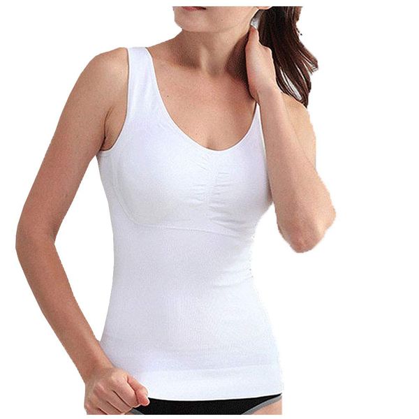 NEOBODY Women's Style Up Inner Body Shaper, Compression Tank Top, Underwear, Tummy Tightening, Cup Included, Removable, Includes Pad, white