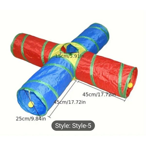 Indoor Pet Toy Collapsible 4 Way Activity Tent Tunnel for Cats Rabbits Dogs New