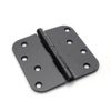 4" Oil-Rubbed Bronze Finish Door Hinges - 3 Pack, 5/8" Round, Removeable Pin