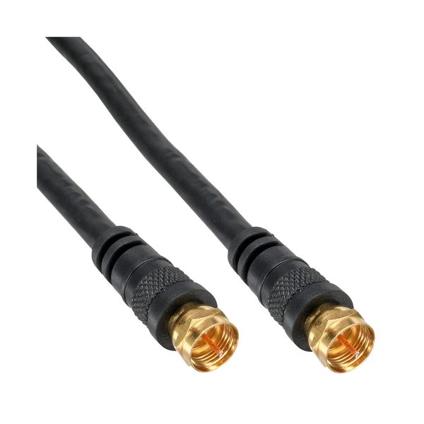 SAT cable premium, InLine®, 2x shielded, 2x F-plug, >85dB, black, 5m