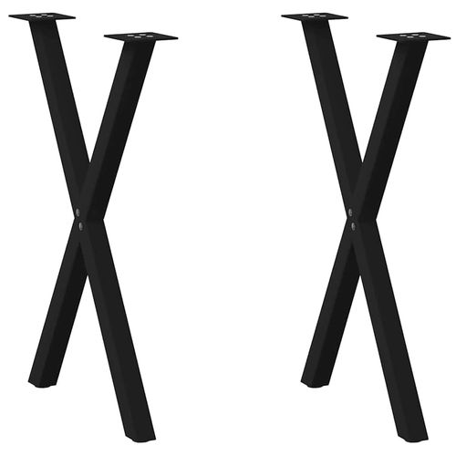 YAFF Dining Table Leg Set of 2 Black Powder-Coated Steel Medium,Table Legs-4012912