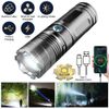 10W Laser White LED Flashlight Zoomable USB Rechargeable Torch High Brightness