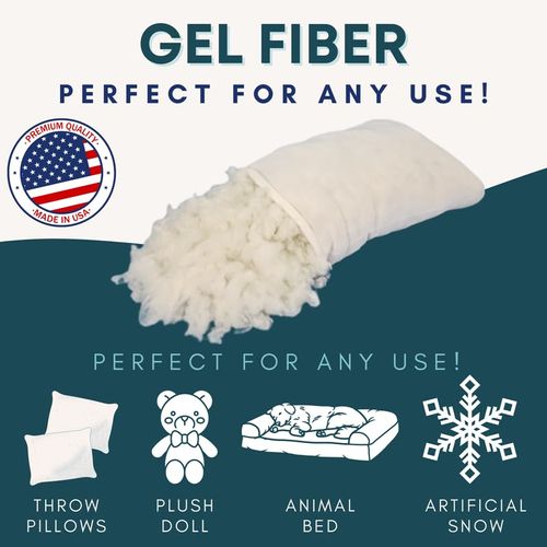 Sleep Touch - Polyester Gel Fiber Fill (2 Pounds), for Throw Pillows, Plush Doll, Animal Bed, Stuffed Toys and Crafts, High Resilience Fill Fiber, Oeko-TEX Certified Fiber Fill