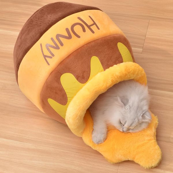 Honey Pot Cat Cave Bed Soft Thick Rebound Sponge Pet Nest Removable Washable