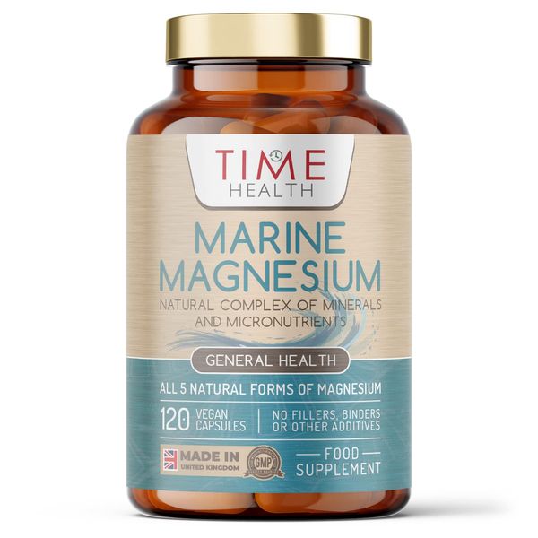 Marine Magnesium Purified Sea Water & Trace Minerals EU Source 308mg of Magnesium (120 Capsule Pouch)