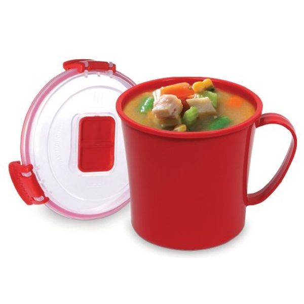 2 X Sistema Microwave Soup Mug - 656 ml, Red