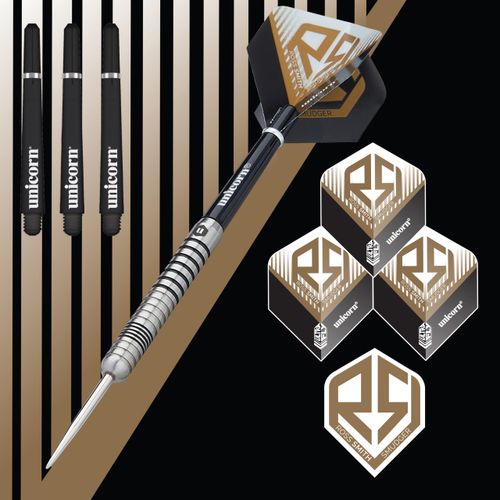Unicorn Darts Set | Ross 'Smudger' Smith | 80% Natural Tungsten Barrels with Laser Etched Logo Hallmark | Steel Tip | 22 g
