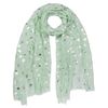 Basic Sense Heart & Cow Silver Foil Print Scarf, Mint Green