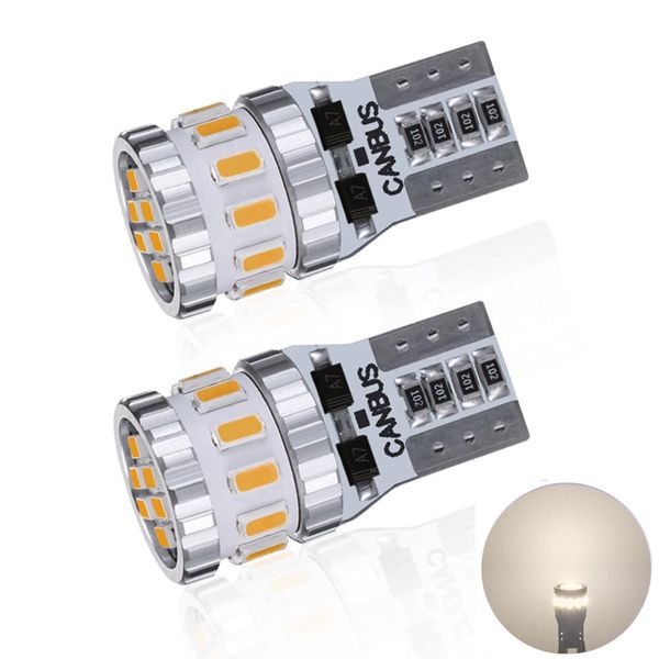 T10 LED Light Bulb Color Explosive 2 Pcs Built-in Canceller LED T10 Vehicle Inspection Compatible with 3014 LED Chips 18 Rows 12V Car Position/License Lamp/License Lamp/Room Lamp (Set of 2)