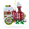 Candy Cane Train Blown Glass Christmas Ornament