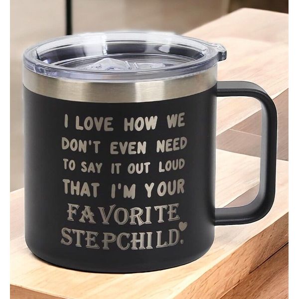 Engraved Stainless Steel Travel Mug 14oz Funny Favorite Stepchild Insulated