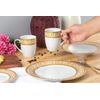 Porcelain Dinnerware Set for 4 - 16 Piece Set Elegant Greek Key Design Tableware