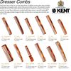 Kent Brushes Handmade Combs Range 3T Medium Size Coarse and Fine Comb for Women