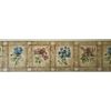 Decorative Flowers Scroll Leaves Wallpaper Border by Parkview Wallcoverings
