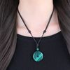 COAI Adjustable Round Donut Malachite Pendant Grounding Stone Protection