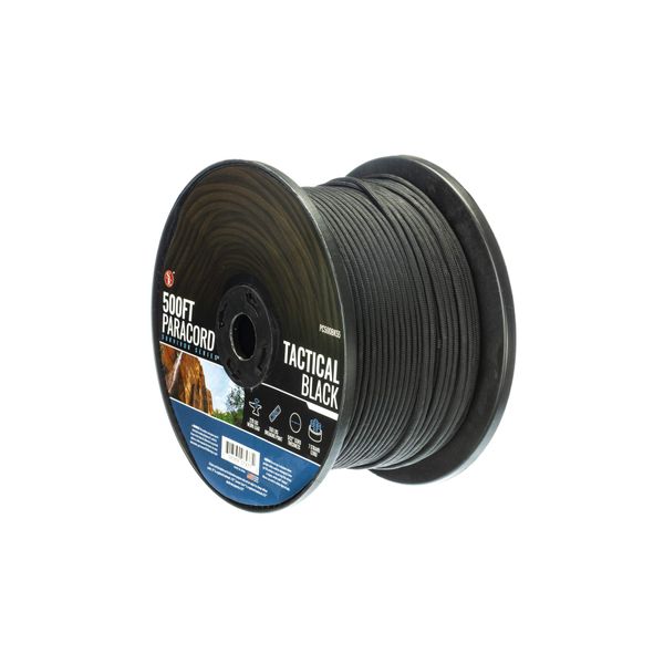 SE Survivor Series Black 7-Strand 550 Paracord, 500' - PC500BK55