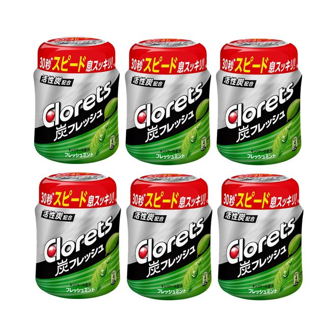 Clorets Charcoal Fresh Mint Bottle Gum 4.5 oz (127 g) x 6 Packs