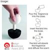 Lively Breeze Tri Cactus, Non-Electric Ceramic Diffusers for Essential Oils and Aromatherapy Fragrance, White Ceramic Diffusers in Car or Desk Office Decor and Small Bathroom at Home, Black Vase