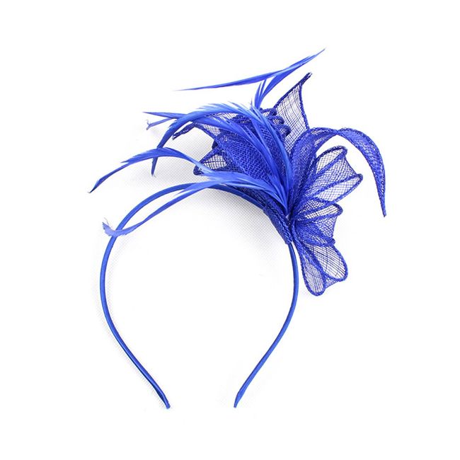 SOIMISS Mesh Headband Hat Fascinator Wedding Ladies Day Race Royal Ascot (Blue)