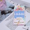 Inilbran Coffin Press on Nails Matte Blue Glue on Nails Medium Long Coffin Fake Nails French Ballerina Stick on Nails Blue Fingernails Solid Color Full Cover Acrylic Nails for Women and Girls 24Pcs