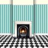 MyTinyWorld Dolls House Miniature Funky Teal Stripes Wallpaper