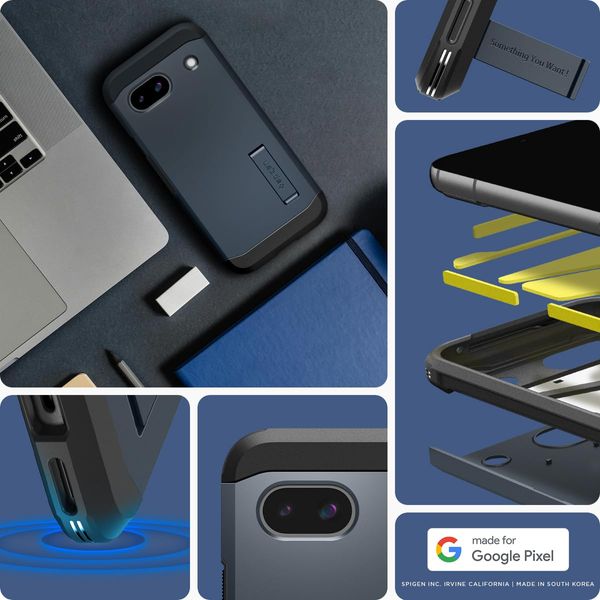Spigen Tough Armor Case Compatible with Google Pixel 8a - Metal Slate