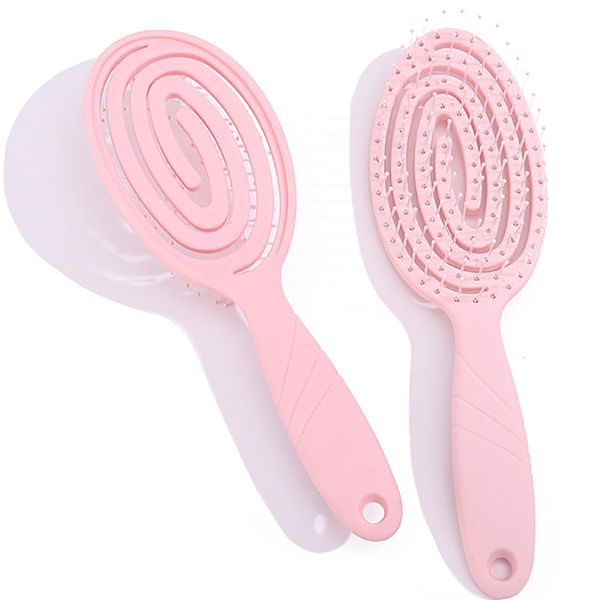 Hair Brush, Shunshi Detangling Brush, Flexible Soft Pin Bristle Massage Vent Wet & Dry Hair Brush for Long Thick Curly, Straight, Women, Men, Kids,Glide Through Tangles With Ease 1Pcs (Pink)