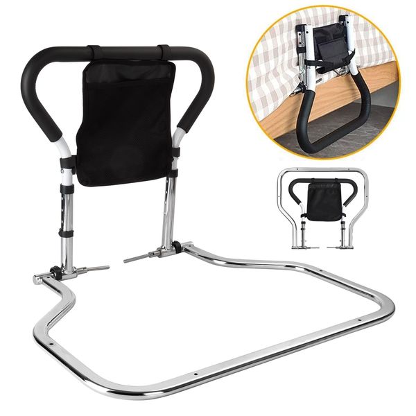 Bed Rail Safety Bed Assist Rail for Adults Elderly-Large Base, stable & Foldable