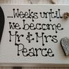Wedding Countdown Plaque | Personalised Engagement Gift | 3 colours (Silver Sparkle Satin)