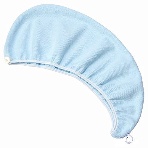 Teijin Micropure Antibacterial Water Absorbing Turban [NCD] One Size Fits Most, Blue (#9877352-409000), Made in Japan, Hair Band, Hair Turban, Hair Cap, Facial Washing, Towel, Solid, Microfiber, Fluffy, Antibacterial,
