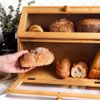 Aeroor Bread Case Kitchen Storage Bread Box for Kitchen Counter Bamboo Wood Bread Box Large Capacity Bread Storage Bread Storage Case (Natural)