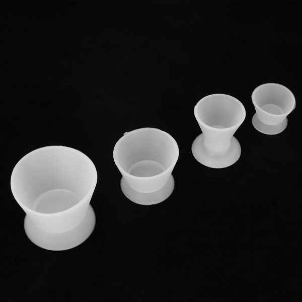 zjchao 4pcs Dental Laboratory Mixing Cup, Silicone Dental Materials Mixing Bowl Set, Silicone rubber Dental self-curing mixing cup