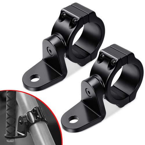UTV Light Bar Bracket 2PCs Whip Light Mount, Flag Whip Mount,360° Adjustable Light Bar Bracket for 1.75"- 2" Roll Cage Compatible with RZR 900 1000 XP Pro Turbo Maverick Commander,Jeep (Matte Black)