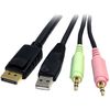 StarTech.com 6ft 4-in-1 USB DisplayPort KVM Switch Cable w/Audio & Microphone (DP4N1USB6),Black