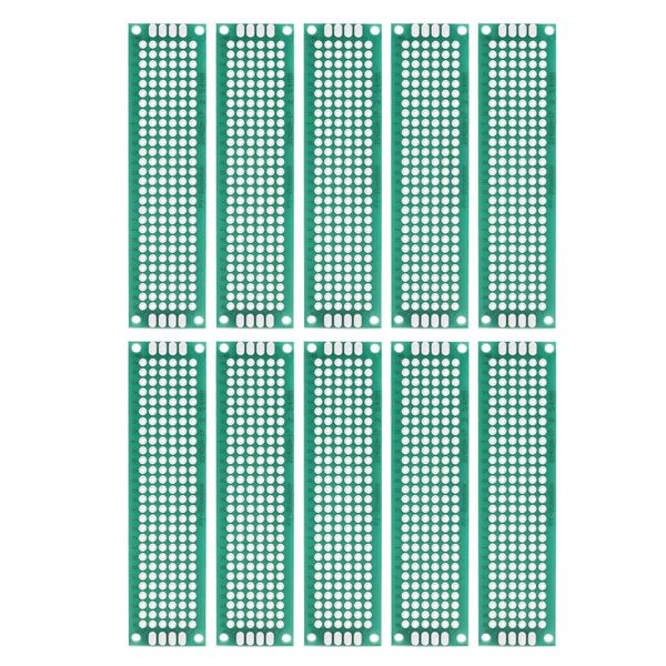 sourcing map PCB Board Single Sided Printed Circuit Prototyping Boards Plated Through Holes for DIY Soldering Electronic Projects, 20mmx80mm, Pack of 10