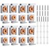 Gasea 4 Sets/ 16pcs Spring Loaded Mirror Hanger Mounting Clips Brackets with Plugs and Screws Tool Set