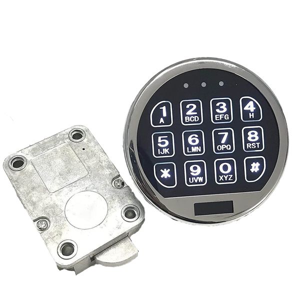 Electronic Safe Lock LED Keypad Chrome Gun Safe Lock Replacement Swing Bolt Lock