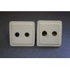 ACP Thin-Set Glossy White Ceramic Soap Dish & Toothbrush Holder Bathroom Set