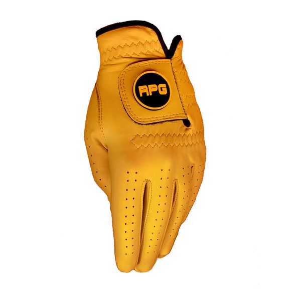 Mens LH-RPG Colored Golf Gloves 100% CABRETTA Leather (Gold, Medium)-Perfect to Match Colors with Your Golf Shirt, Golf Pants, Golf hat, Golf Bag, Golf Brush, Golf Towel, Golf tees, Divot Tool, etc