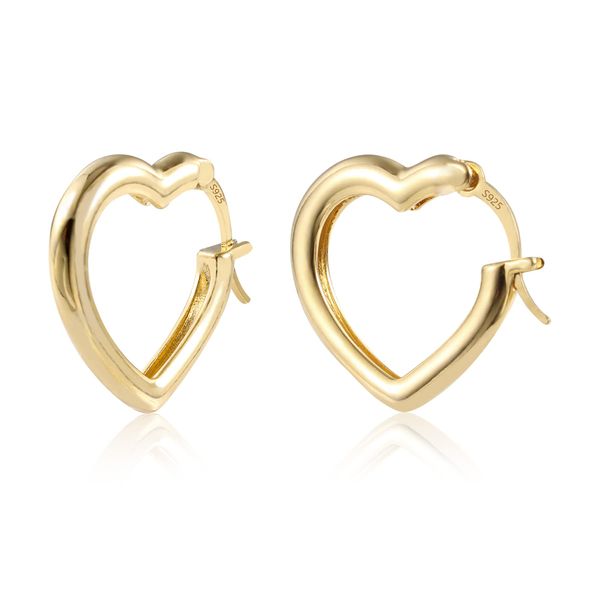 ASH'S CHOICE Gold Heart Hoop Earring for Women, Small Gold Heart Earrings 14K Goldplated Chunky Hoop Lightweight Thick Cute Heart Earrings Gold Hoops Hypoallergenic Gold Heart Hoop Earrings for Women