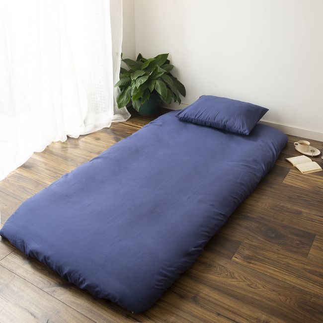 Futon Cover, Single, Fitted Sheet, Washable, Sheets, Absorbent, Quick Drying, Gusset, 11.8 inches (30 cm), Single Item, For All Seasons, Bed Cover, 39.4 x 78.7 inches (100 x 200 cm), Navy